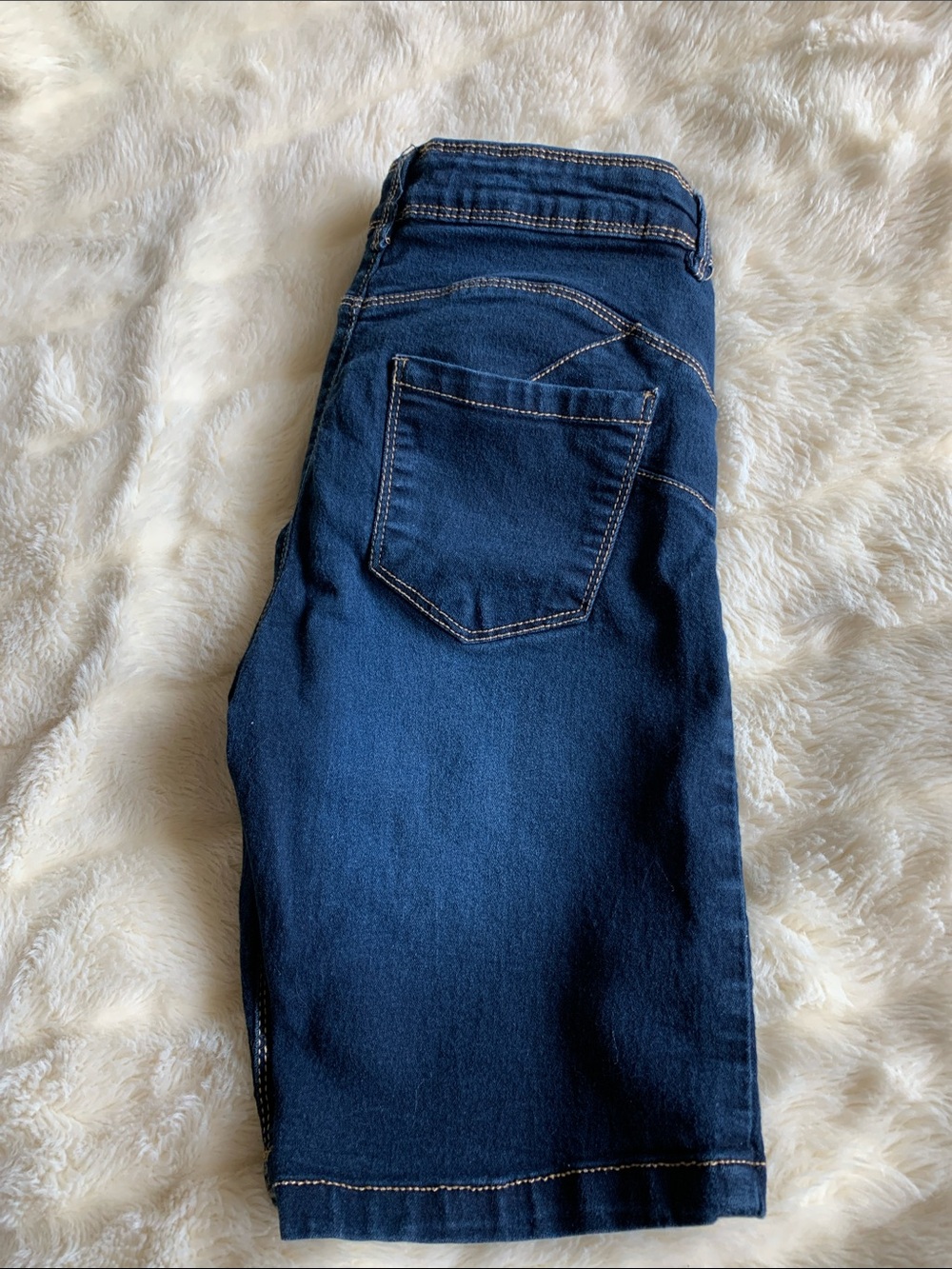 Y2K SUKO  skinny stretch denim jean shorts 3/4 cargo capris size 6